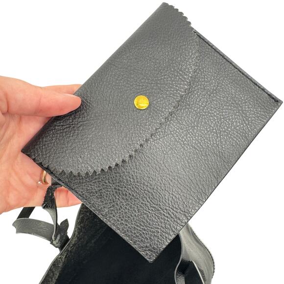 J.Crew Leather Downing Tote Carry All Black Leather Slouchy Shoulder Bag Classic - Picture 7 of 10